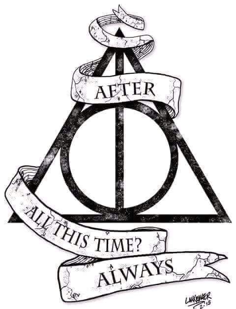 Harry Potter Tattoo Heiligtümer des Todes mit Spruch? (Potterhead, erstes tattoo, Always)